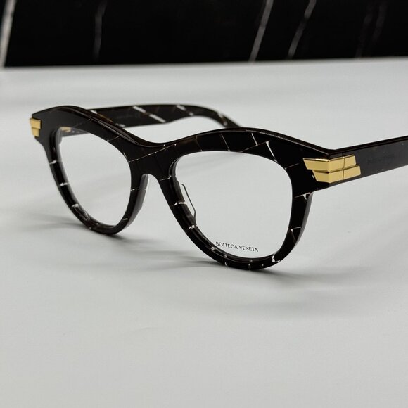 NEW BOTTEGA VENETA BV1105O 003 CAT EYE HAVANA/WHITE WOMEN EYEGLASSES - Picture 7 of 10